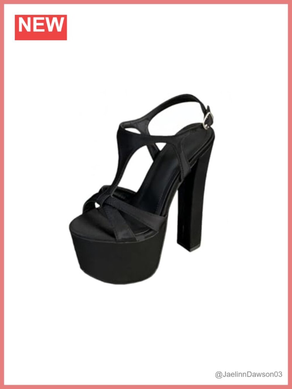Chunky Block Heel Sandals with Ankle Strap Platform Open Toe Evening Shoes